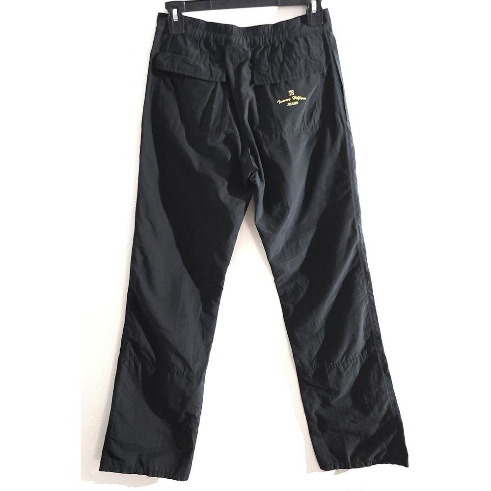 VTG Y2K Tommy Hilfiger Jeans Cotton Nylon Blend Unlined Pants Black Jrs Size 3
